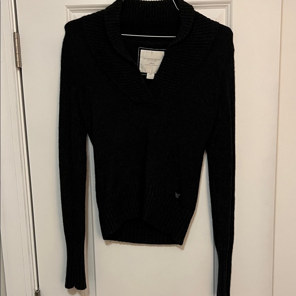 American Eagle Outfitters Black Cowl Neck Sweater